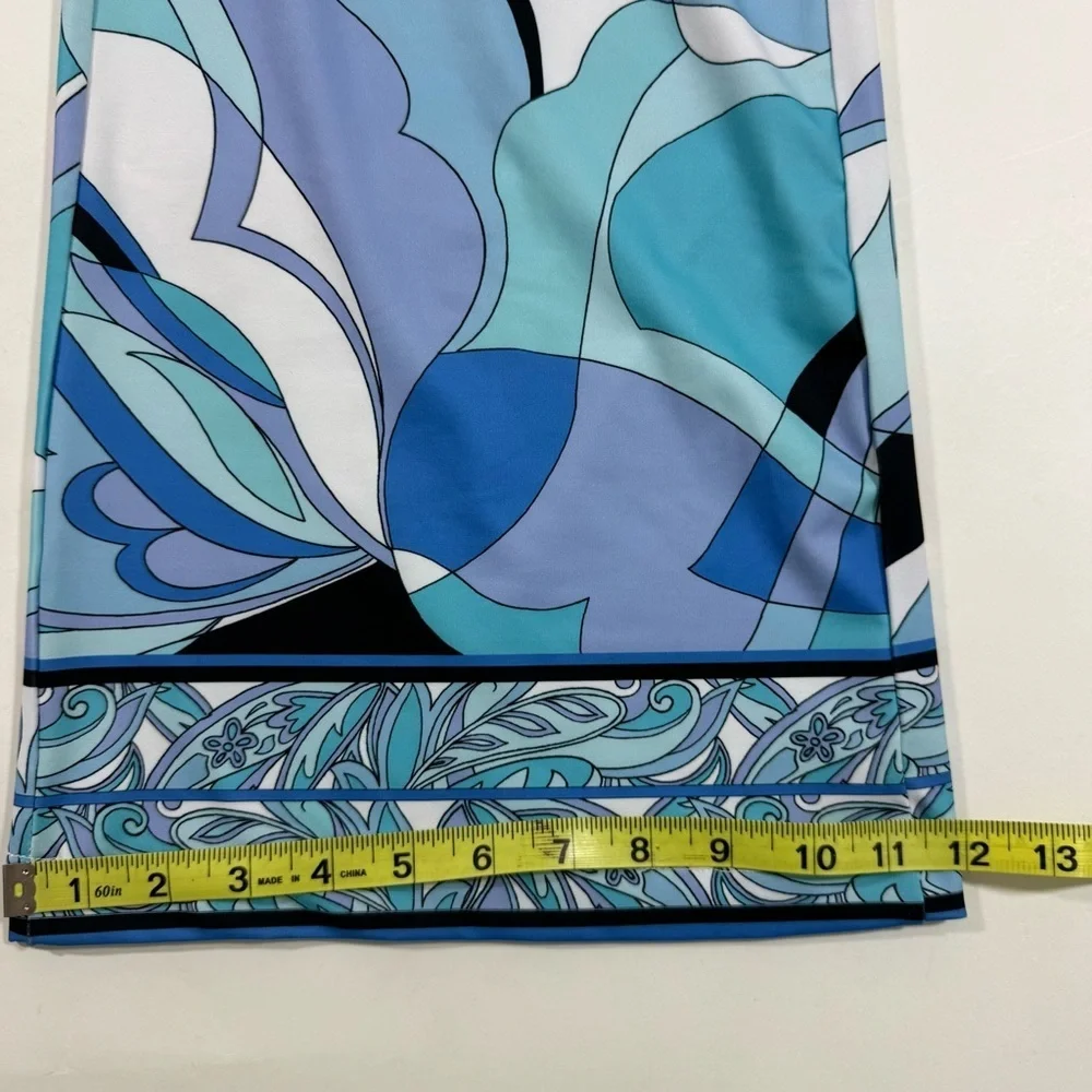 Boston Proper Ocean Abstract Border Print Palazzo Pant - Picture 9 of 9
